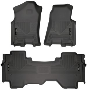 Dodge Ram 1500 Floor Mats - Front + Rear - Husky Liners - Weatherbeater - Black - `19-`27